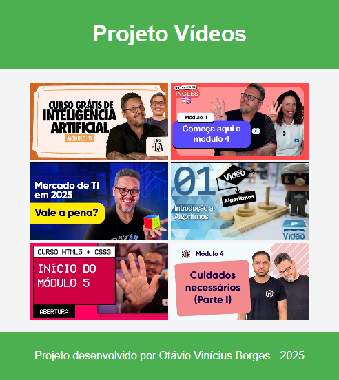 projeto vídeos